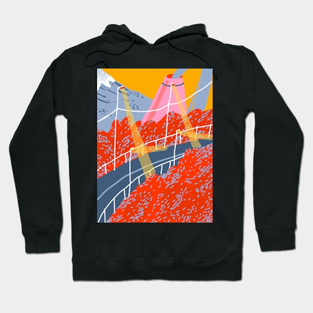 Road Red Trees Hoodie by juliealex